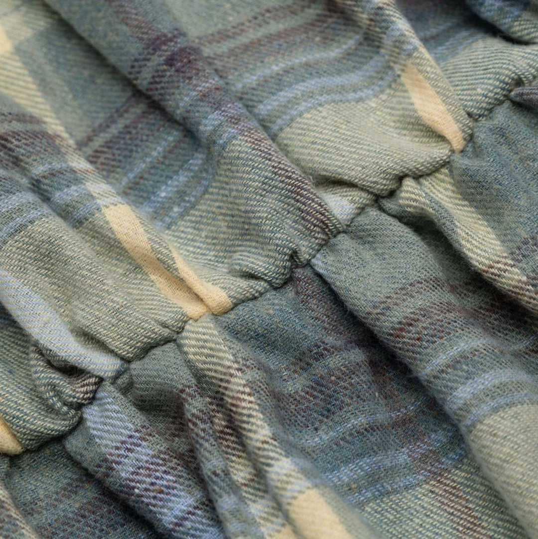 Check Front Frill Ribbon Mini Skirt