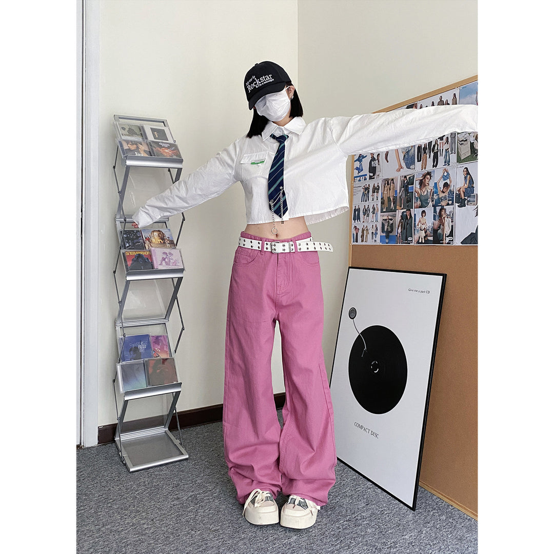 Taro purple straight mid-rise jeans