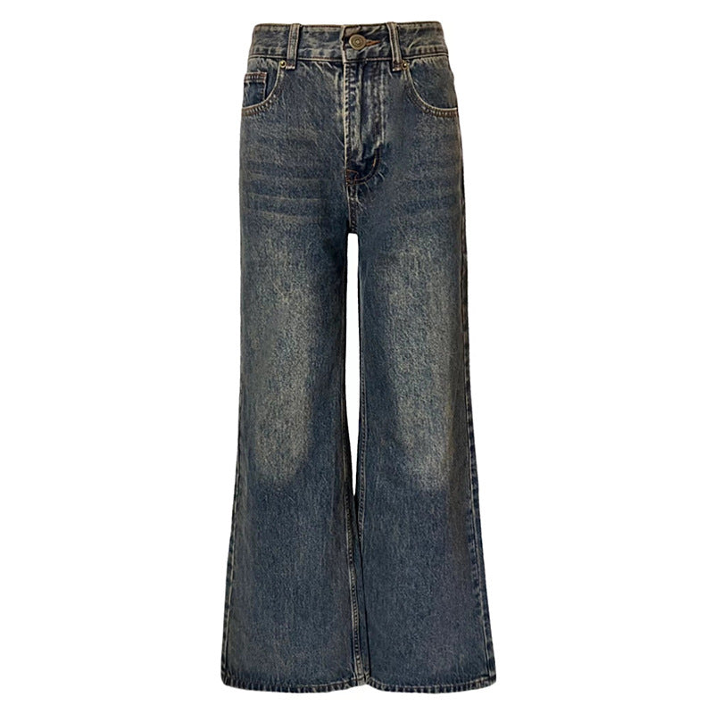 Wide-leg jeans denim pants