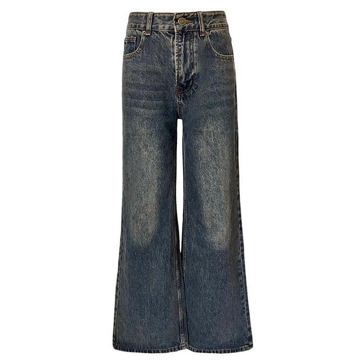 Wide-leg jeans denim pants