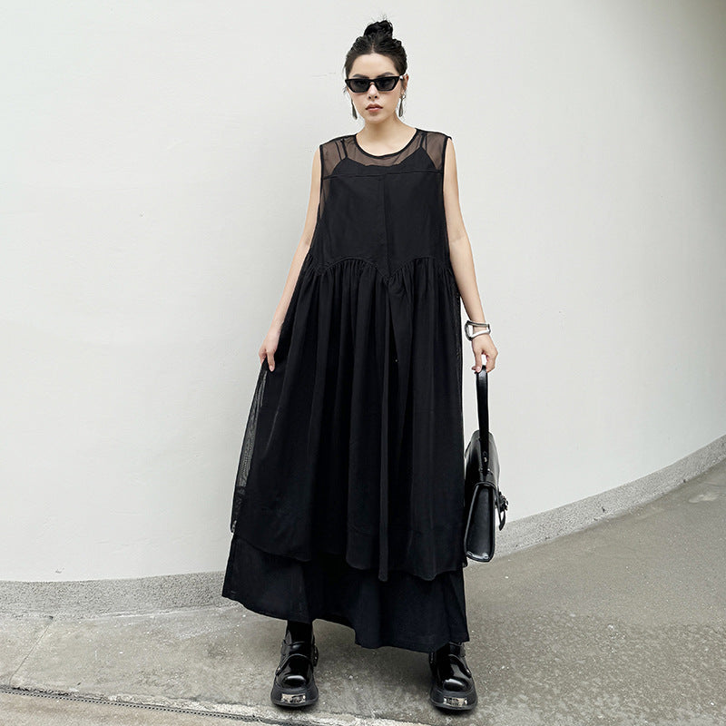 See-through sleeveless dress