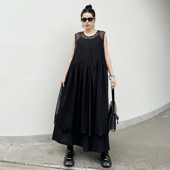 See-through sleeveless dress