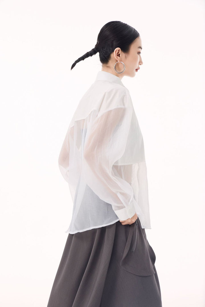 Sheer loose shirt