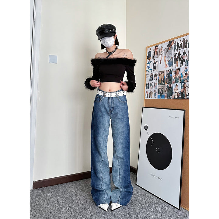 Leg length straight jeans