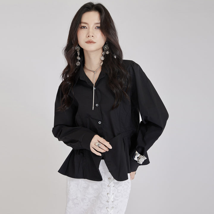 Waist Line Flare Short Shirt