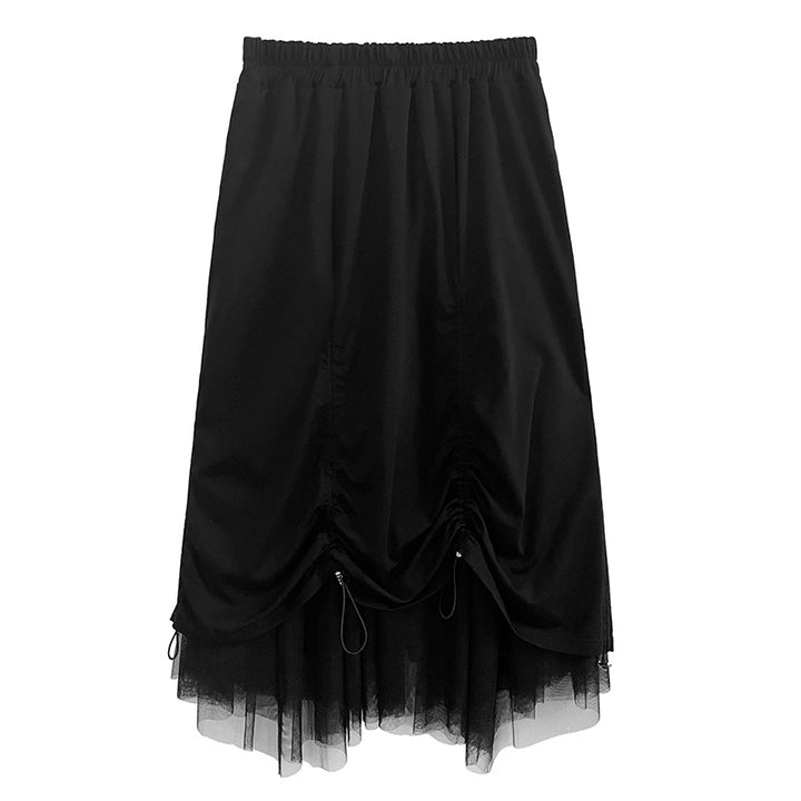 Gathered layered tulle skirt