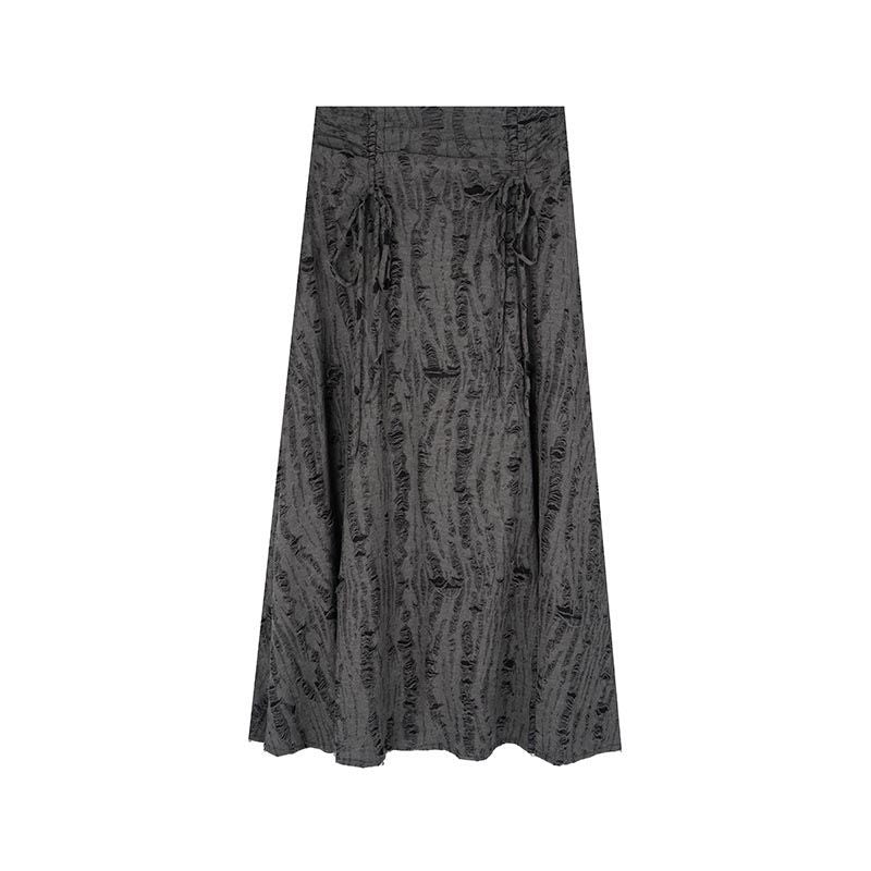 Ripped Drawstring Skirt