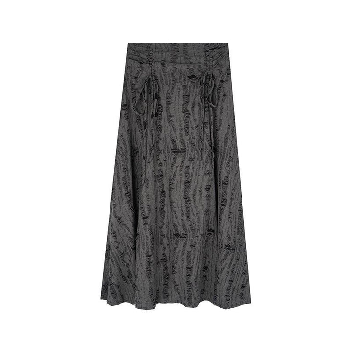 Ripped Drawstring Skirt