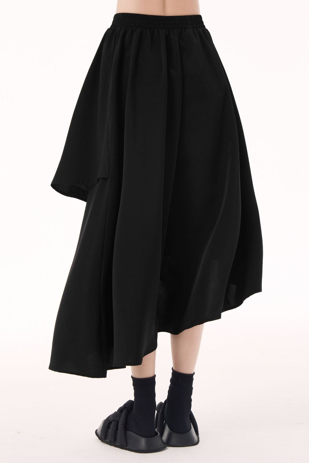 Asymmetrical layer midi skirt