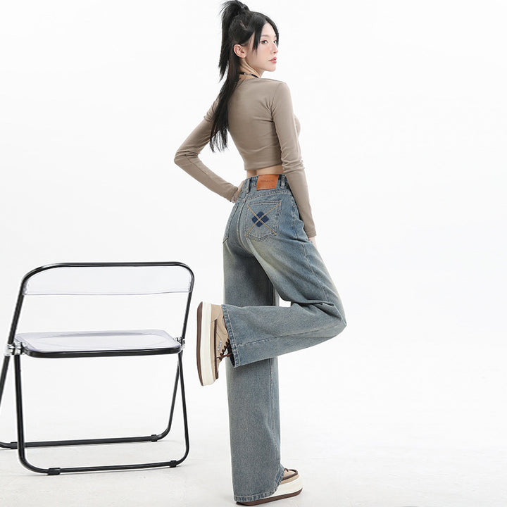 Straight wide-leg jeans