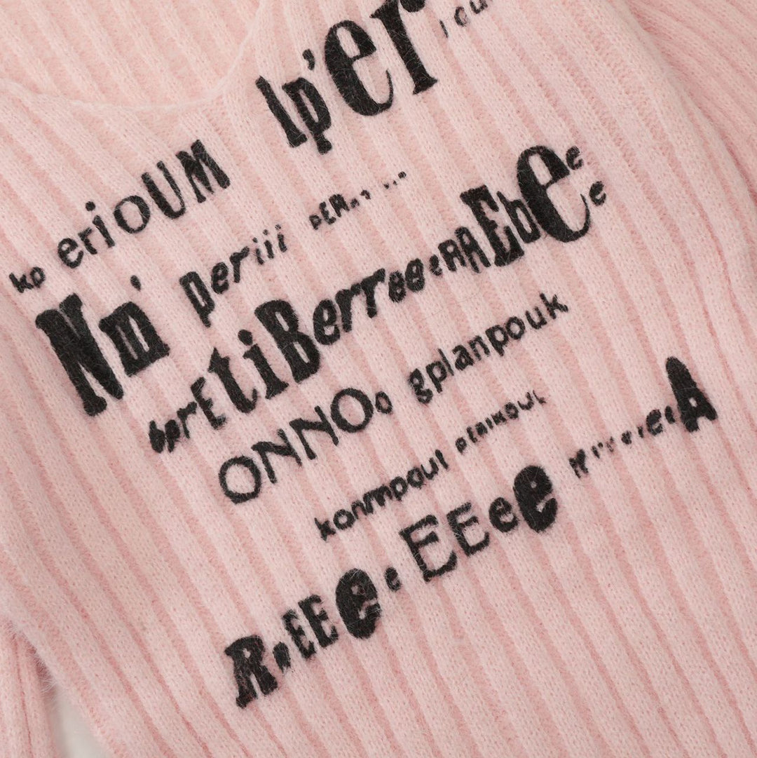 Asymmetric Logo Print Tops