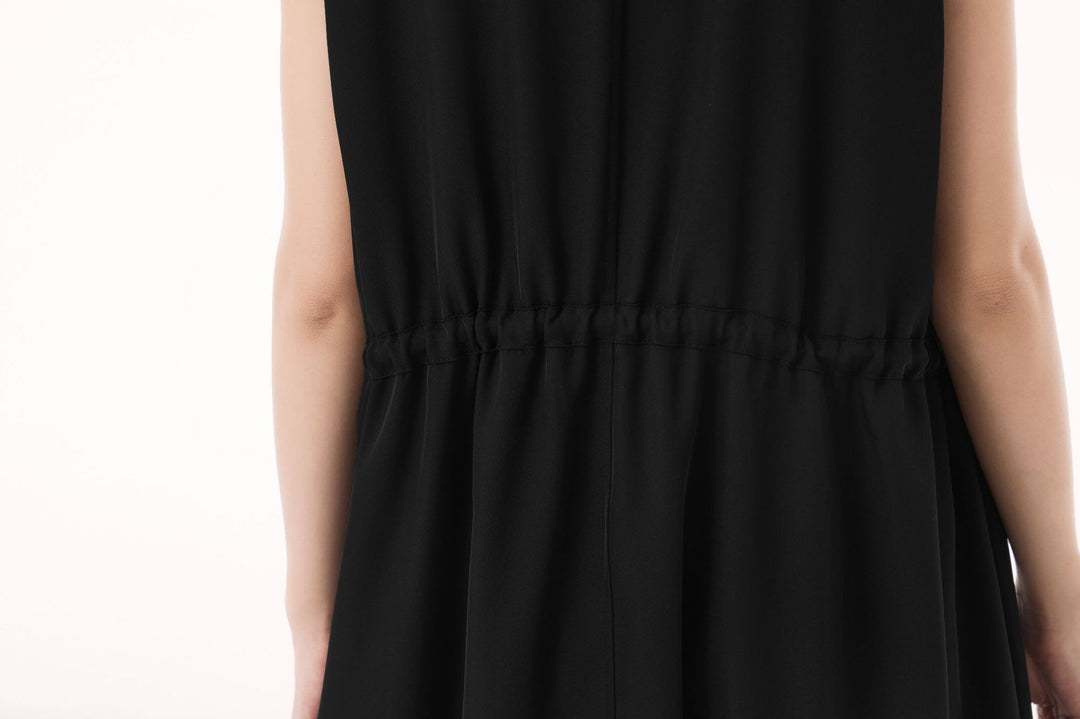 Large pocket sleeveless vest dress