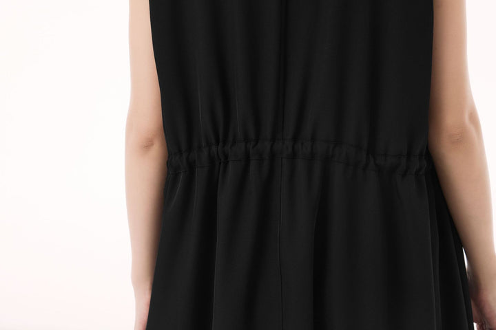 Large pocket sleeveless vest dress