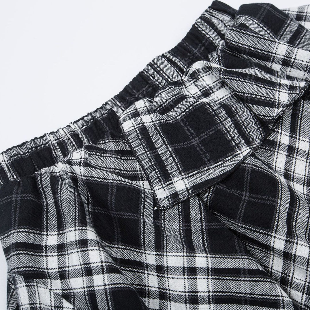 Asymmetry Check Mini Skirt