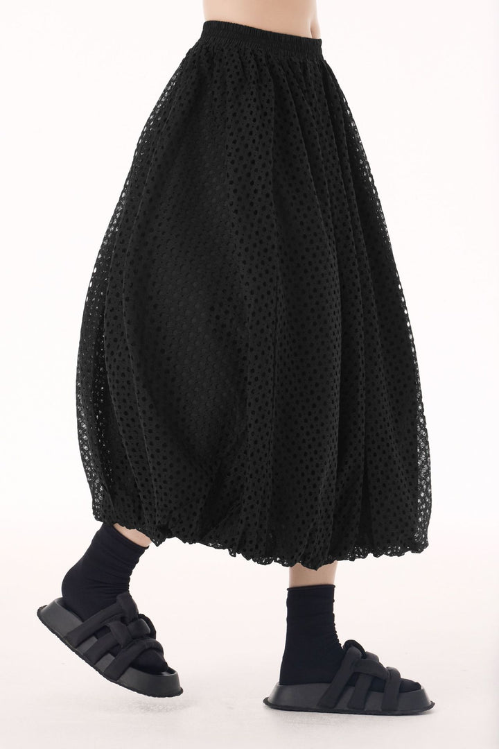 Mesh balloon skirt