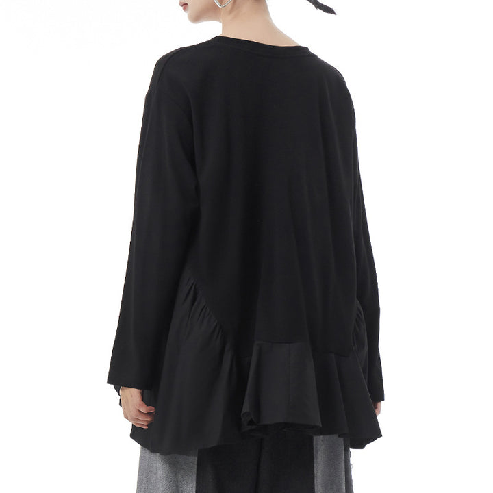 Loose frill round neck pullover
