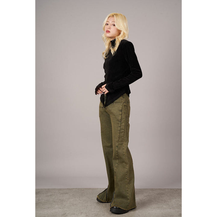 High Neck Velor Compact Pullover