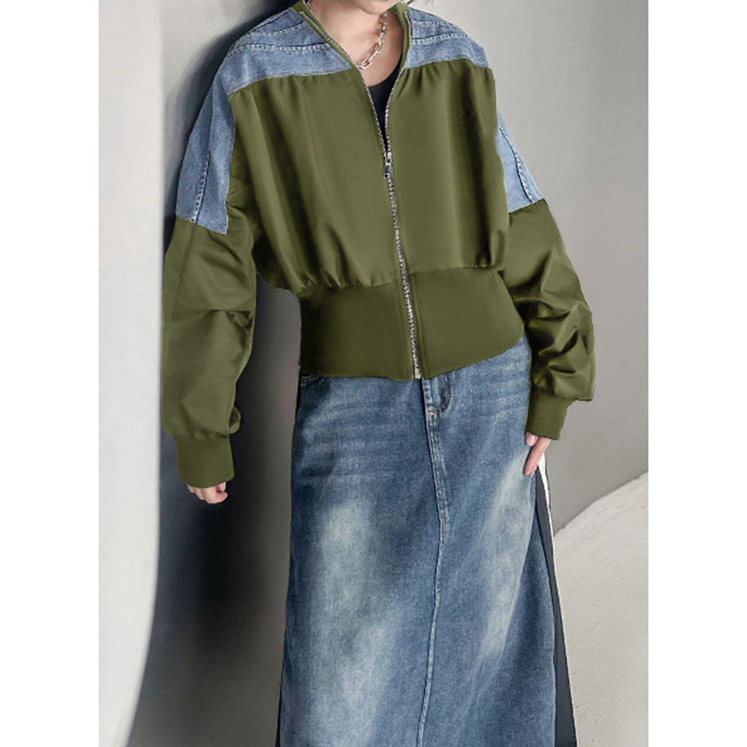 Denim Switching Waist Rib Jacket