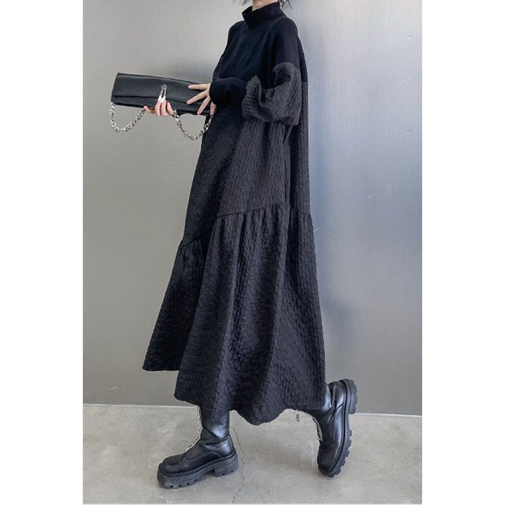 Knit Switching Tiered Onepiece