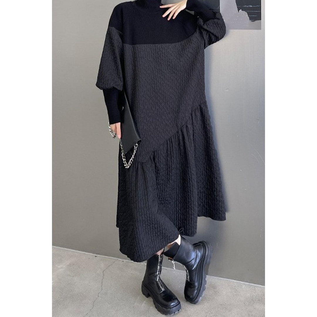 Knit Switching Tiered Onepiece