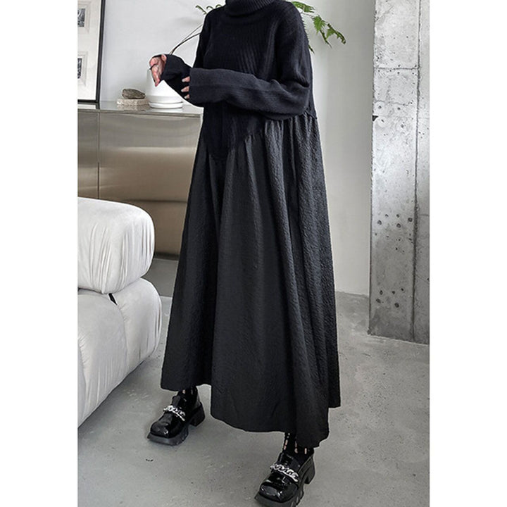 Knit Switching A-line Onepiece