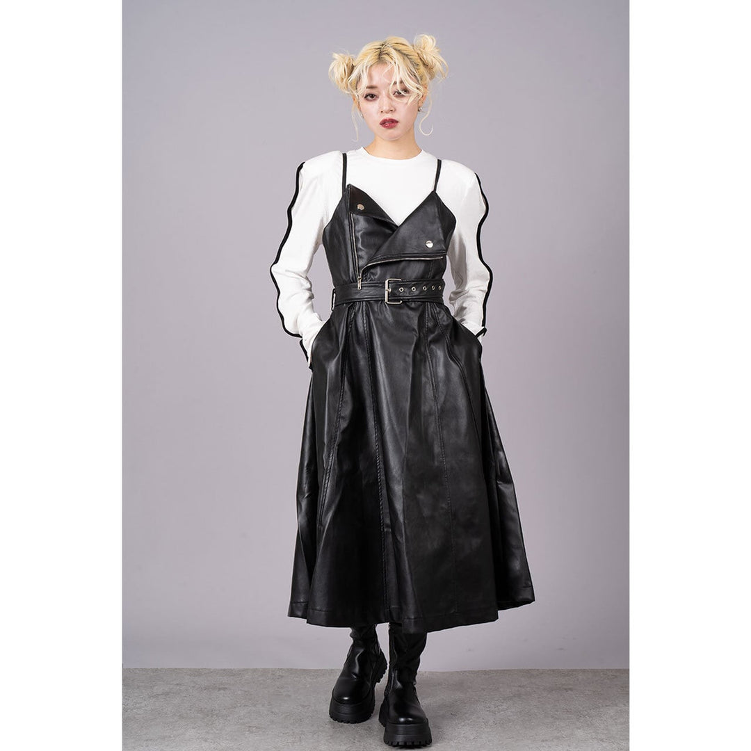 PU Leather Riders Camisole Onepiece