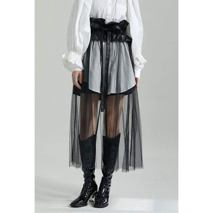 PU Leather Tulle Belt