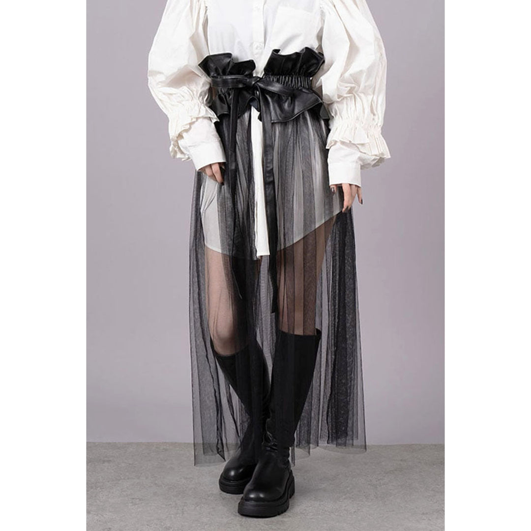 PU Leather Tulle Belt