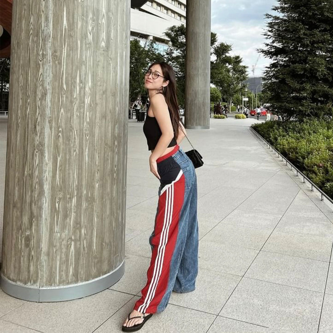 [maaarina0806] Street color patchwork loose jeans