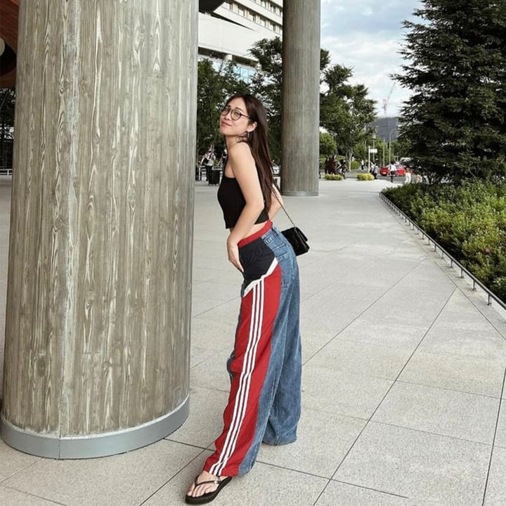 [maaarina0806] Street color patchwork loose jeans