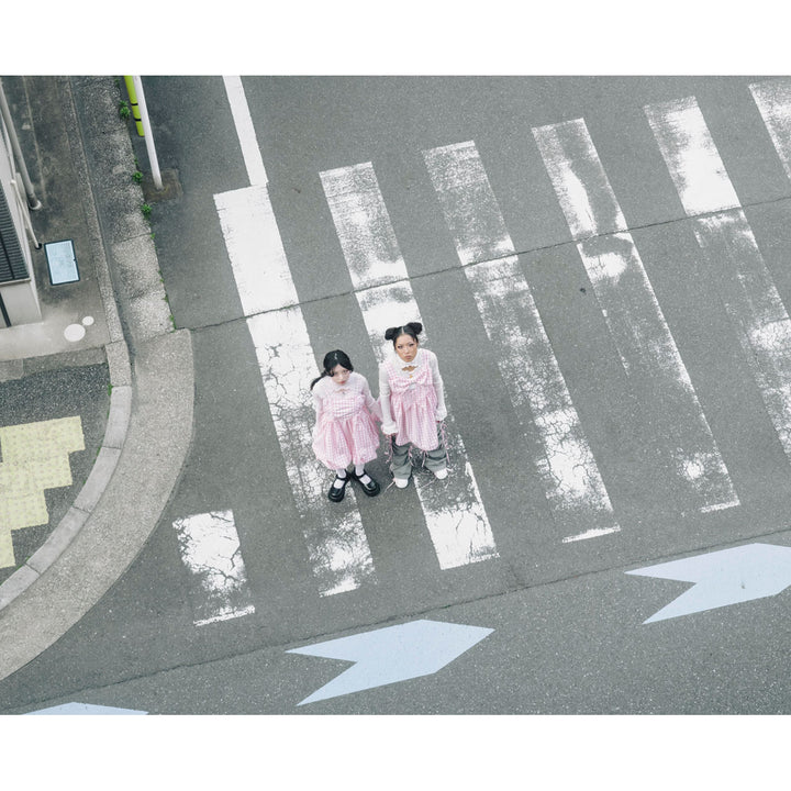 Front ribbon sleeveless onepiece (Gingham Pink)  ¥8,980 / ¥9,480