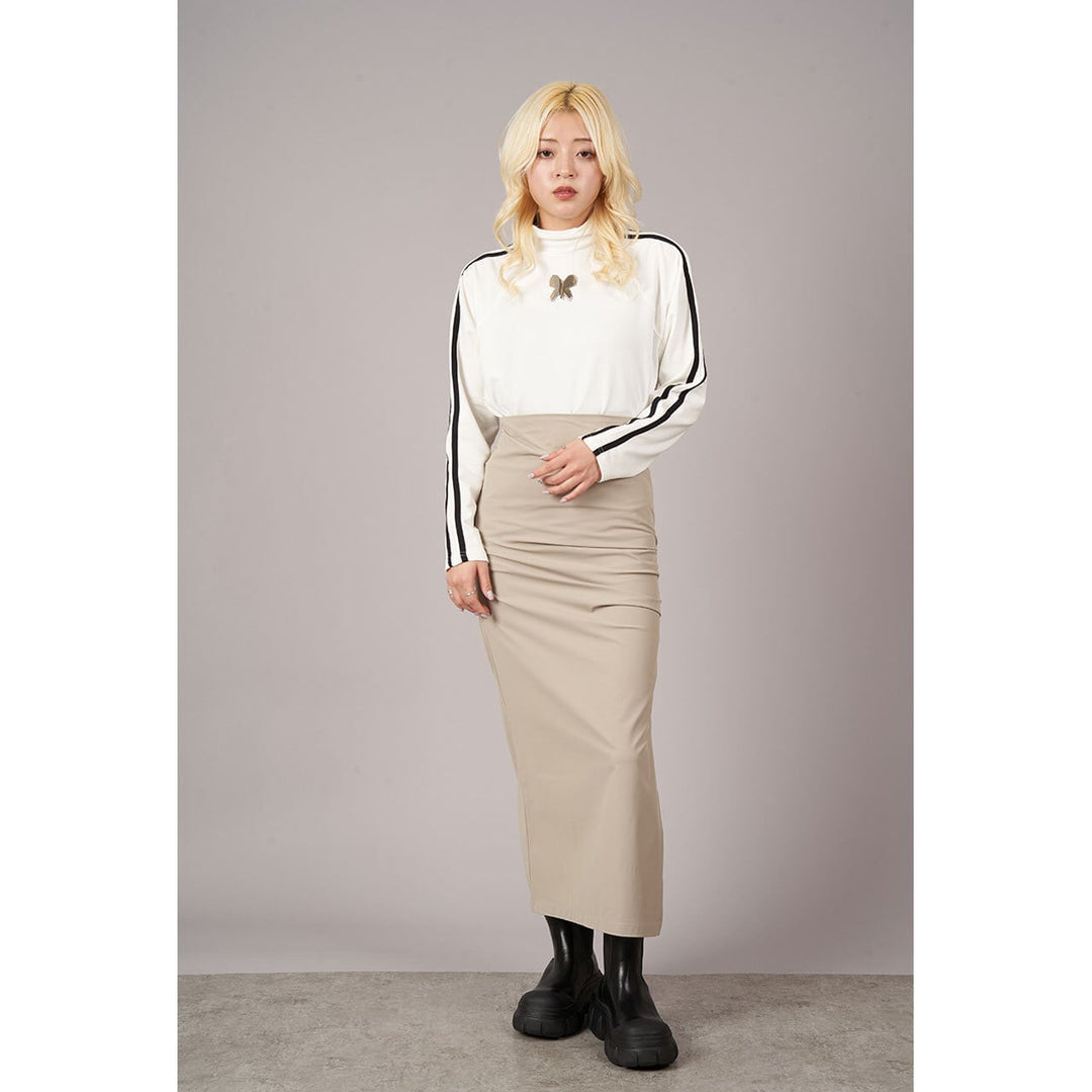[¥0] Side Tuck Slit Tight Skirt