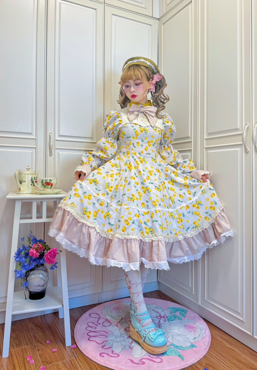 [satsukiai00] 五月アイ - Classic garden tea timeワンピース / 水色