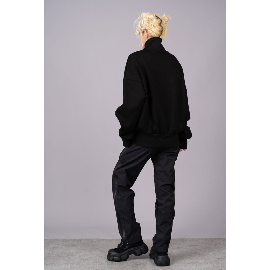 [¥0] Drawstring Slender Zipper Pants