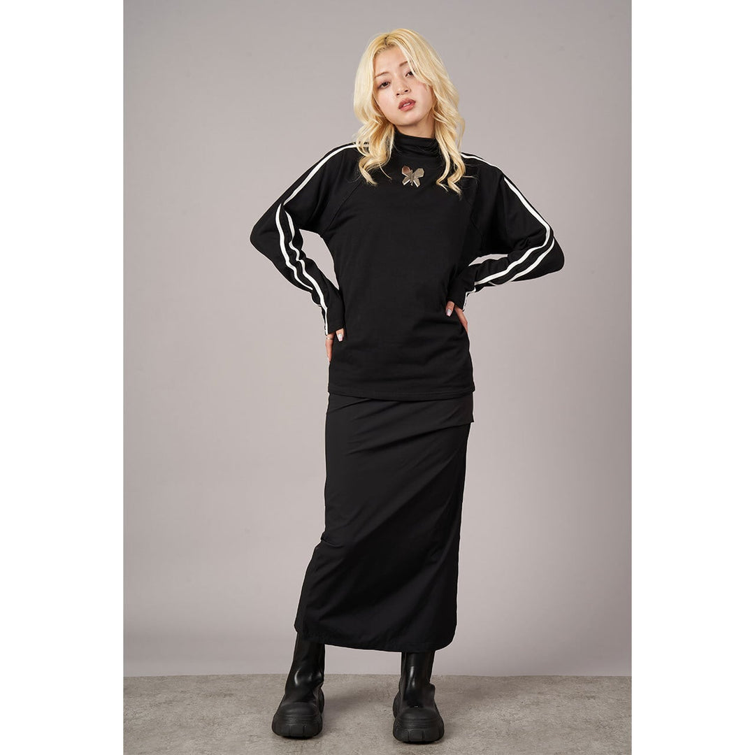 [¥0] Side Tuck Slit Tight Skirt