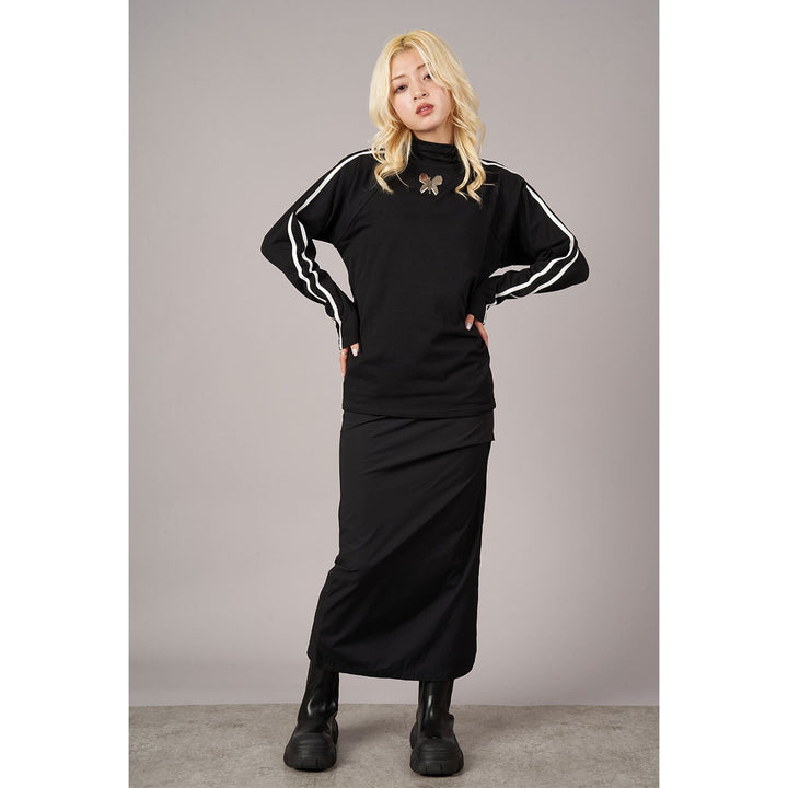 [¥0] Side Tuck Slit Tight Skirt