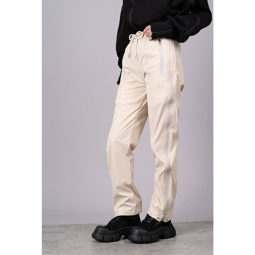 [¥0] Drawstring Slender Zipper Pants