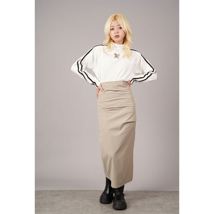 [¥0] Side Tuck Slit Tight Skirt