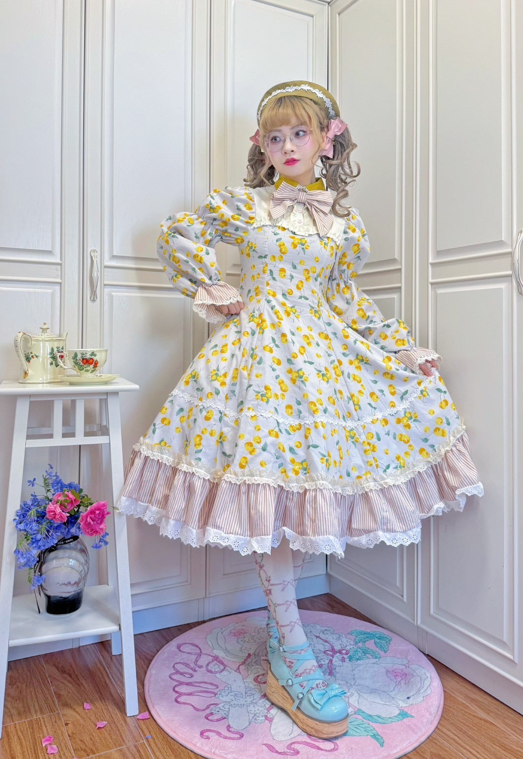 [satsukiai00] 五月アイ - Classic garden tea timeワンピース / 水色