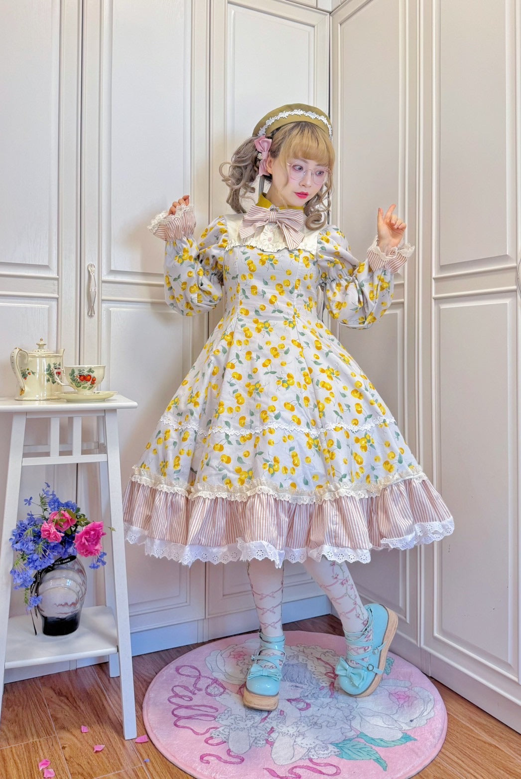 [satsukiai00] 五月アイ - Classic garden tea timeワンピース / 水色