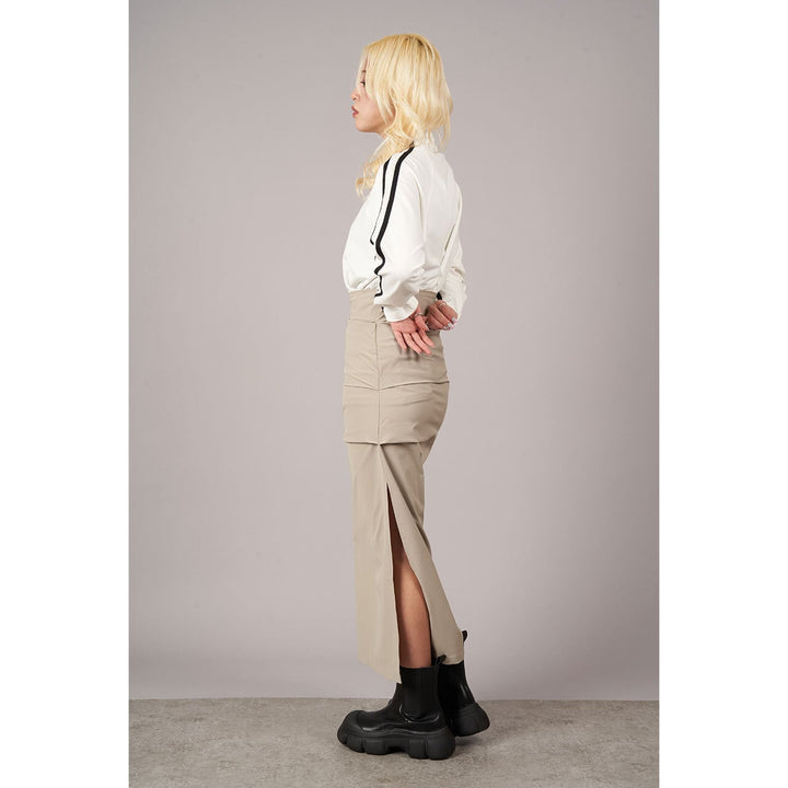 [¥0] Side Tuck Slit Tight Skirt