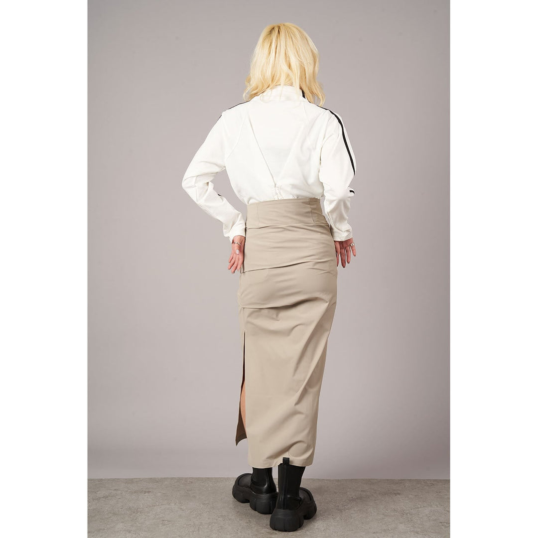 [¥0] Side Tuck Slit Tight Skirt
