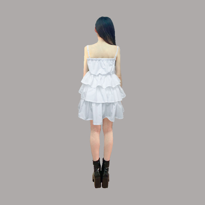 ୨୧1週間限定10％OFF୨୧ [ yy0904._] 緩苺 - Side Lace Tiered Cami Onepiece