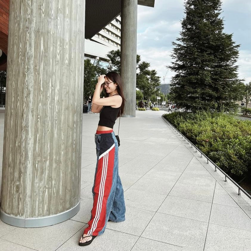 [maaarina0806] Street color patchwork loose jeans