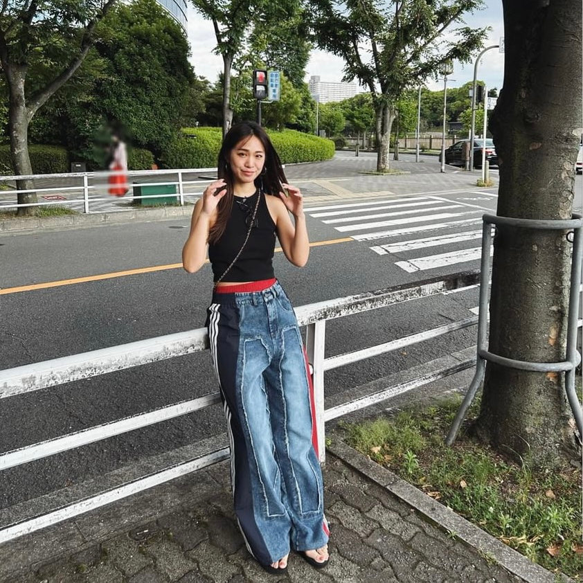 [maaarina0806] Street color patchwork loose jeans
