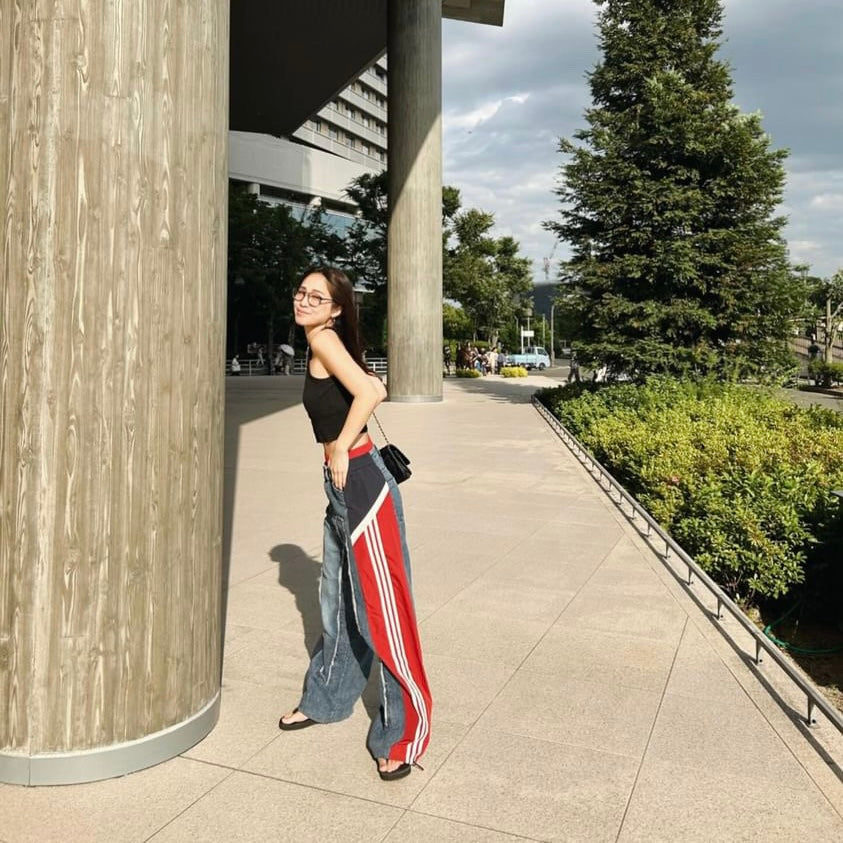 [maaarina0806] Street color patchwork loose jeans