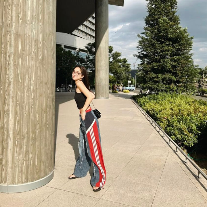 [maaarina0806] Street color patchwork loose jeans