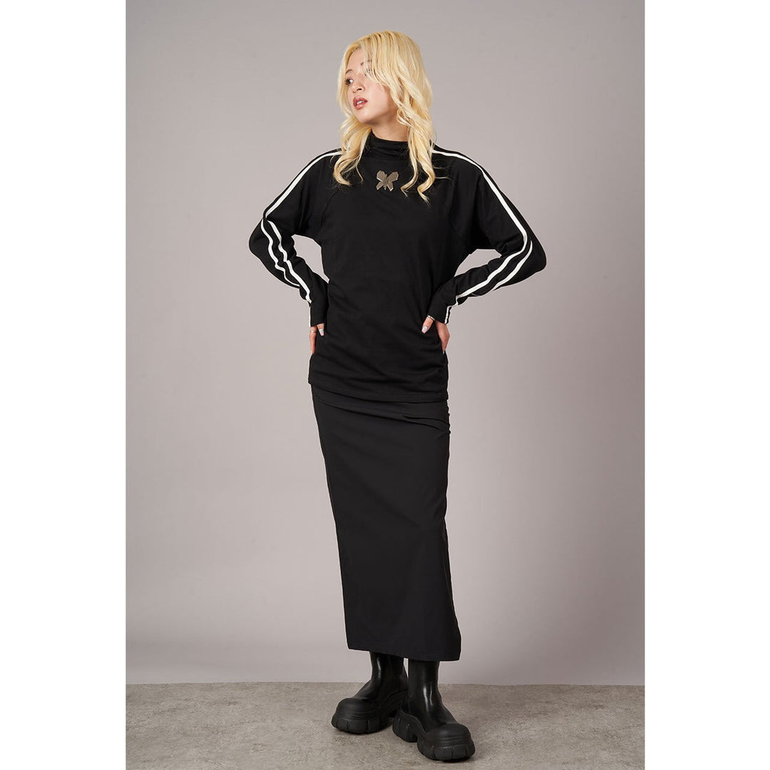 [¥0] Side Tuck Slit Tight Skirt