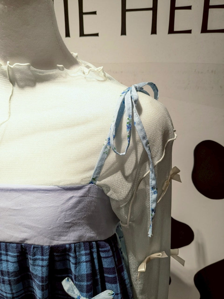 Patchwork Tiered Ribbon Onepiece