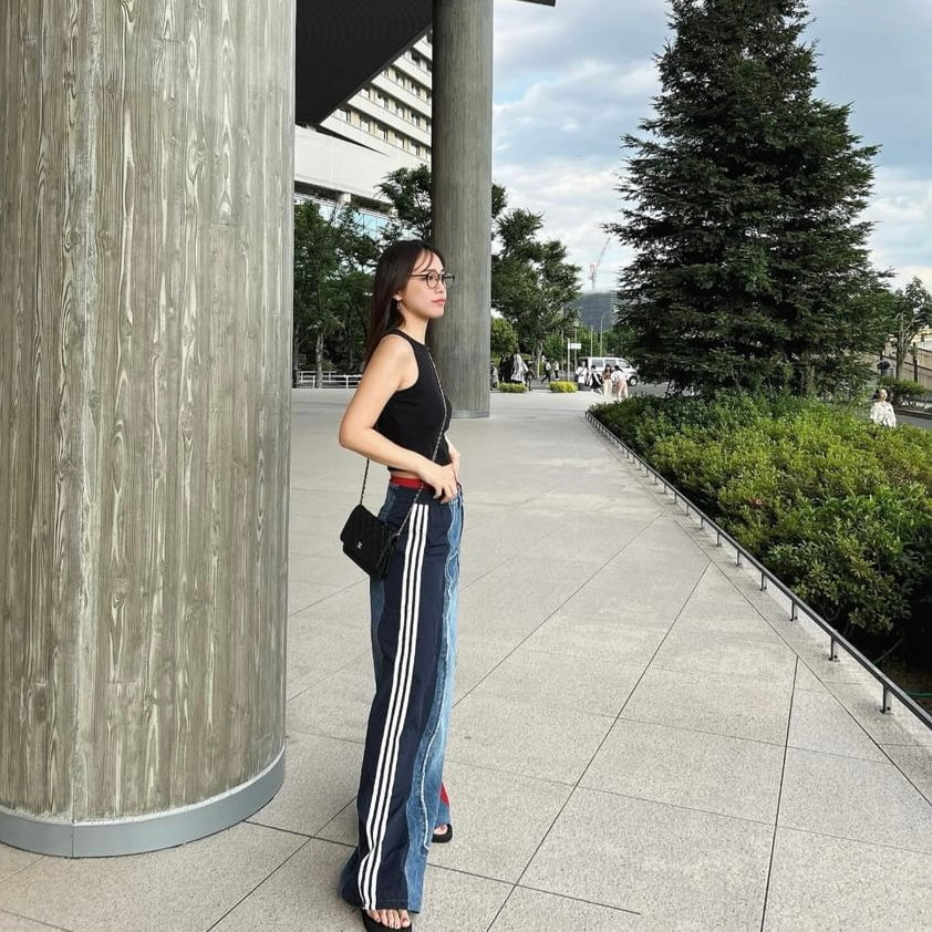 [maaarina0806] Street color patchwork loose jeans